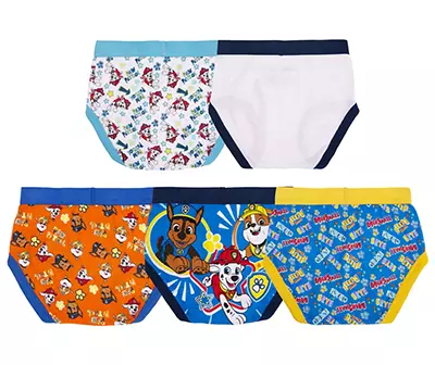 Paw patrol kids size blue navy white briefs with coloring page