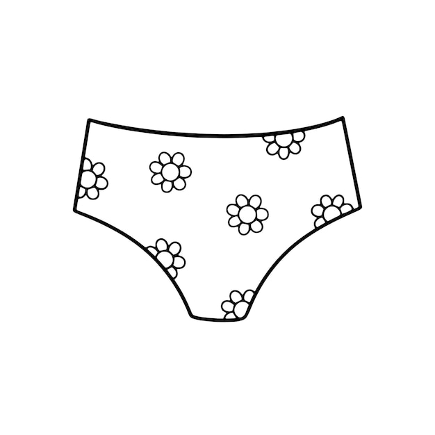 Premium vector vector underwear icon logo line art illustration design woman underwear pants logo design