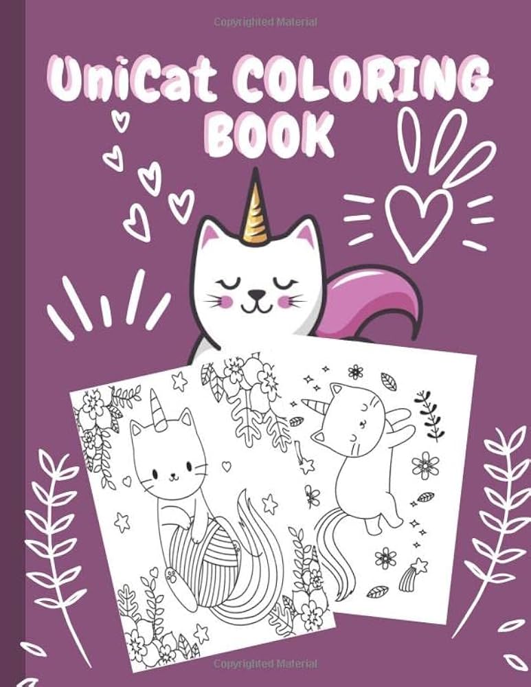 Unicat coloring book cute unicorn cat coloring book for toddlers over big simple and fun