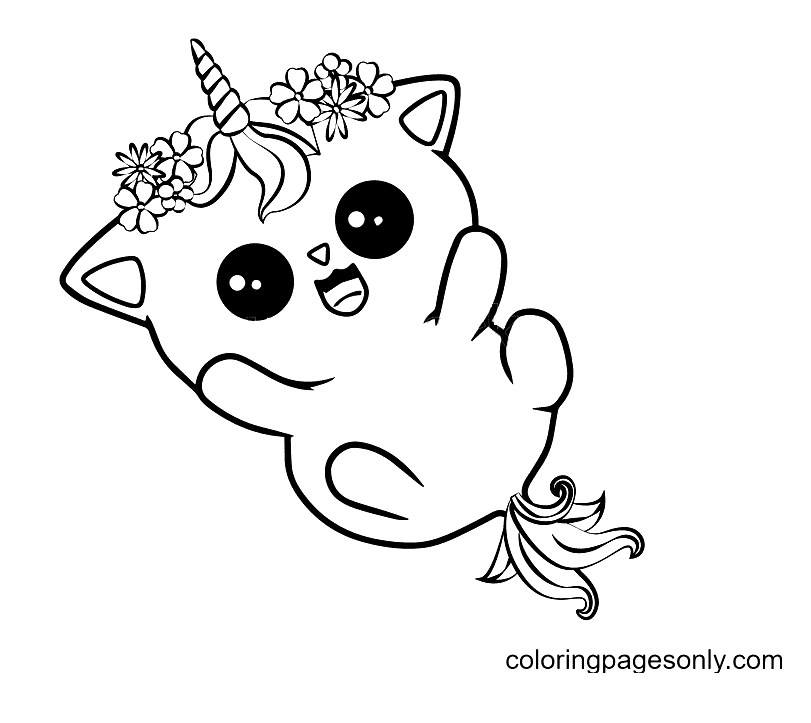 Unicorn cat coloring pages