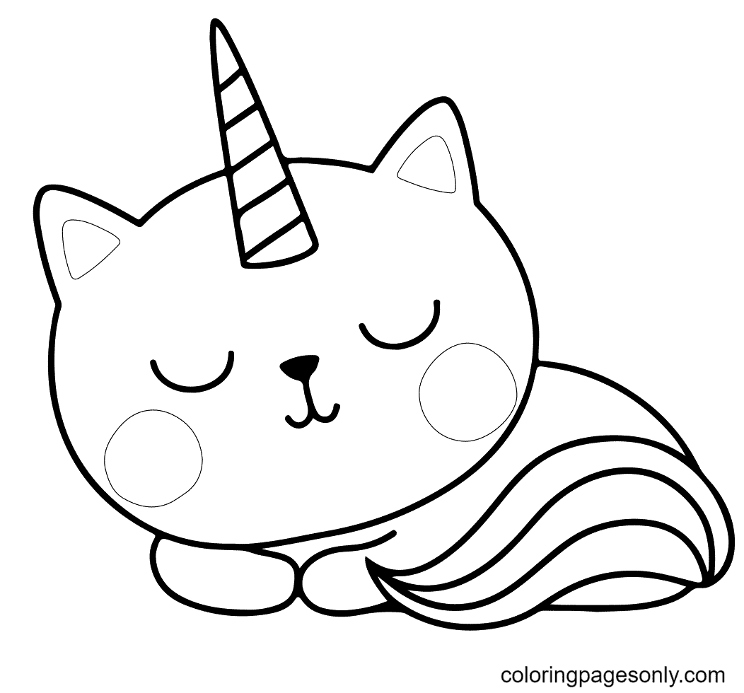 Unicorn cat coloring pages