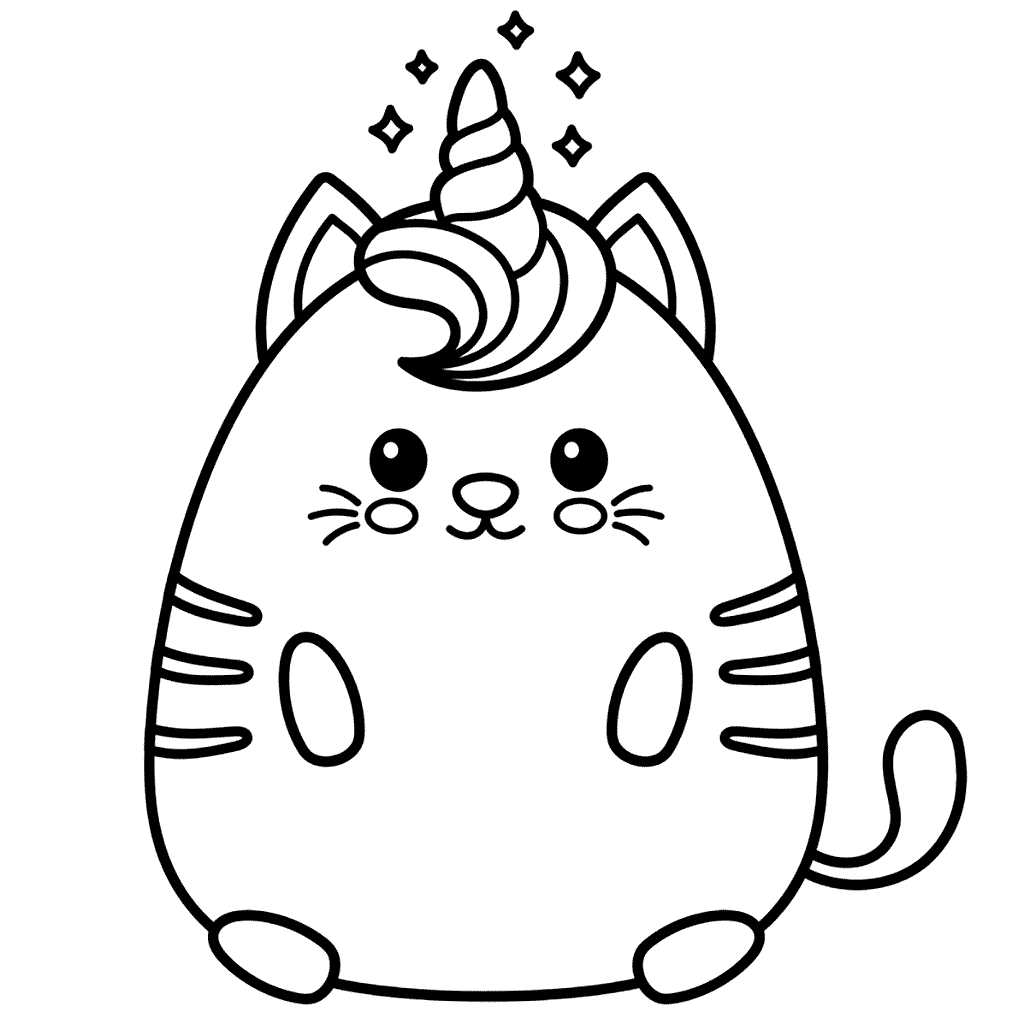 Unicorn cat coloring pages