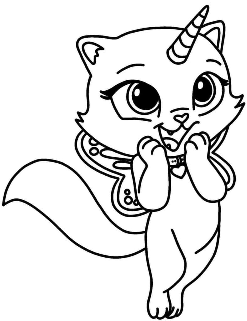 Unicorn cat coloring pages free coloring pages