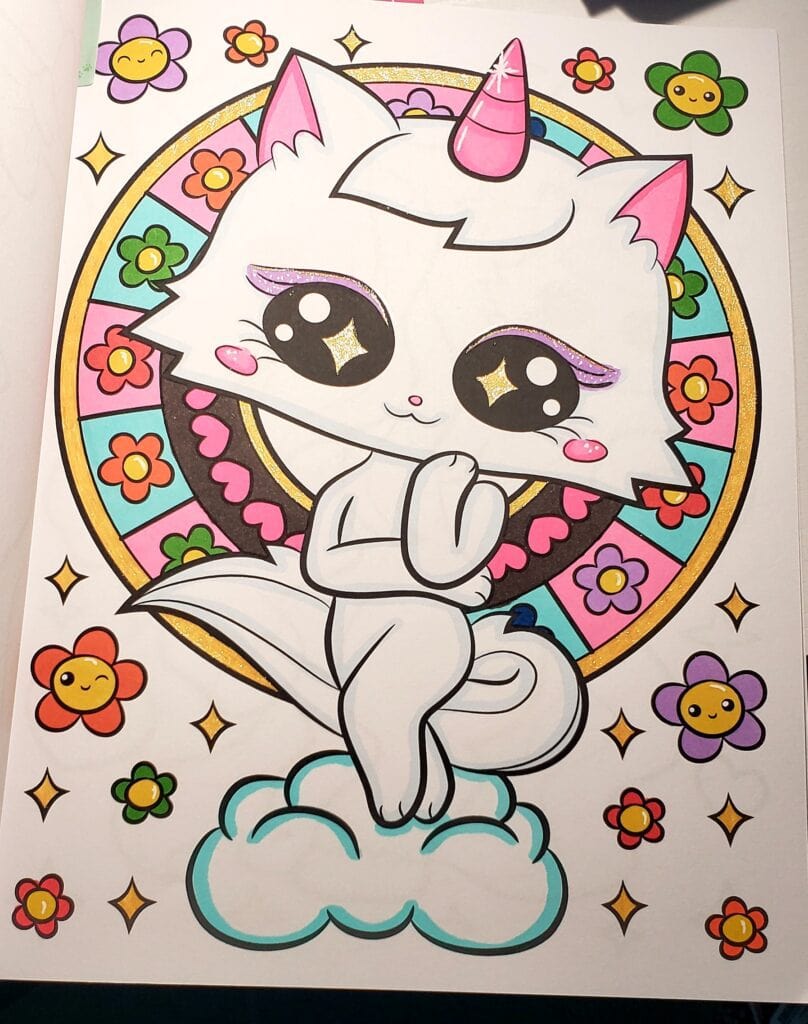 Our caticorns coloring book featured in colouring heaven junior magazine