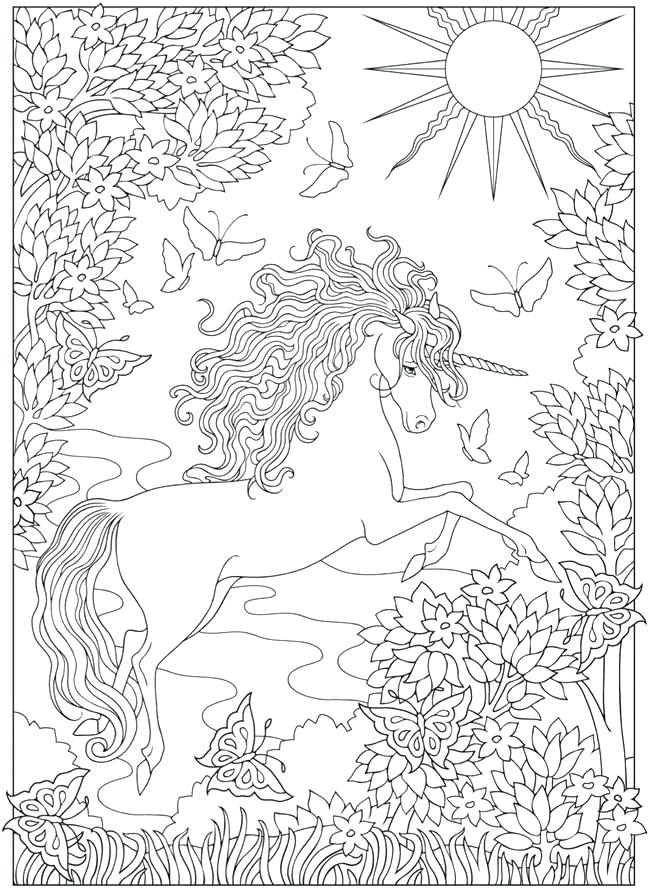 Unicorn coloring pages for adults