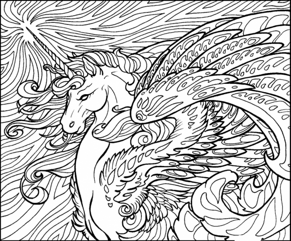 Free printable unicorn coloring pages for adults