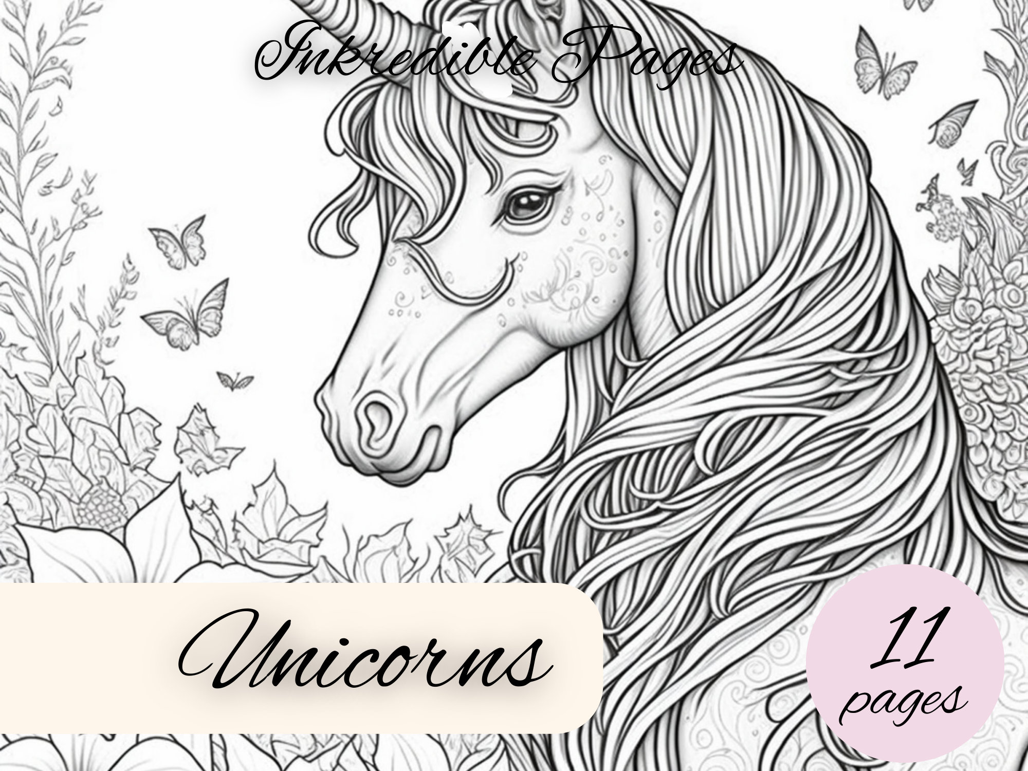 Coloring pages for adults unicorn page grayscale adult coloring book printable relaxing gift idea instant digital download illustration download now