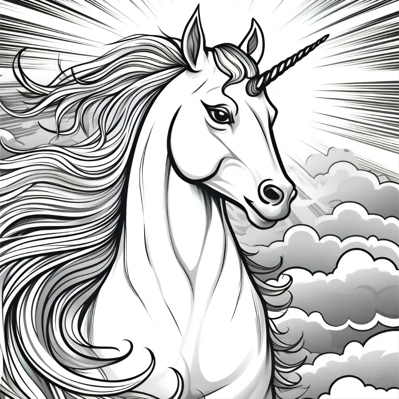 Unicorn themed adult coloring book a paper thickened