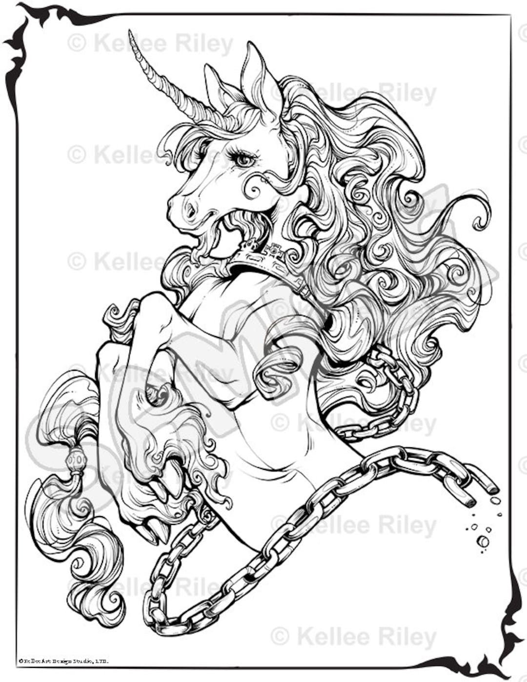 Unicorn adult coloring pages