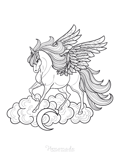 Magical unicorn coloring pages for kids adults