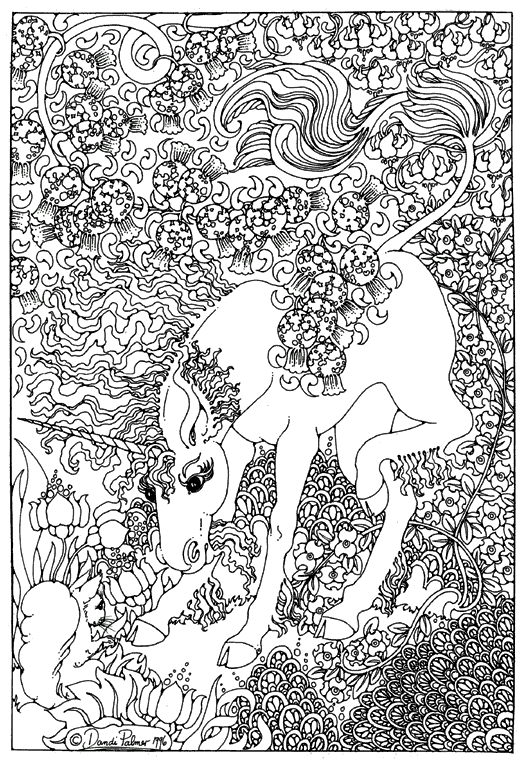 Unicorn image for adults coloring pages