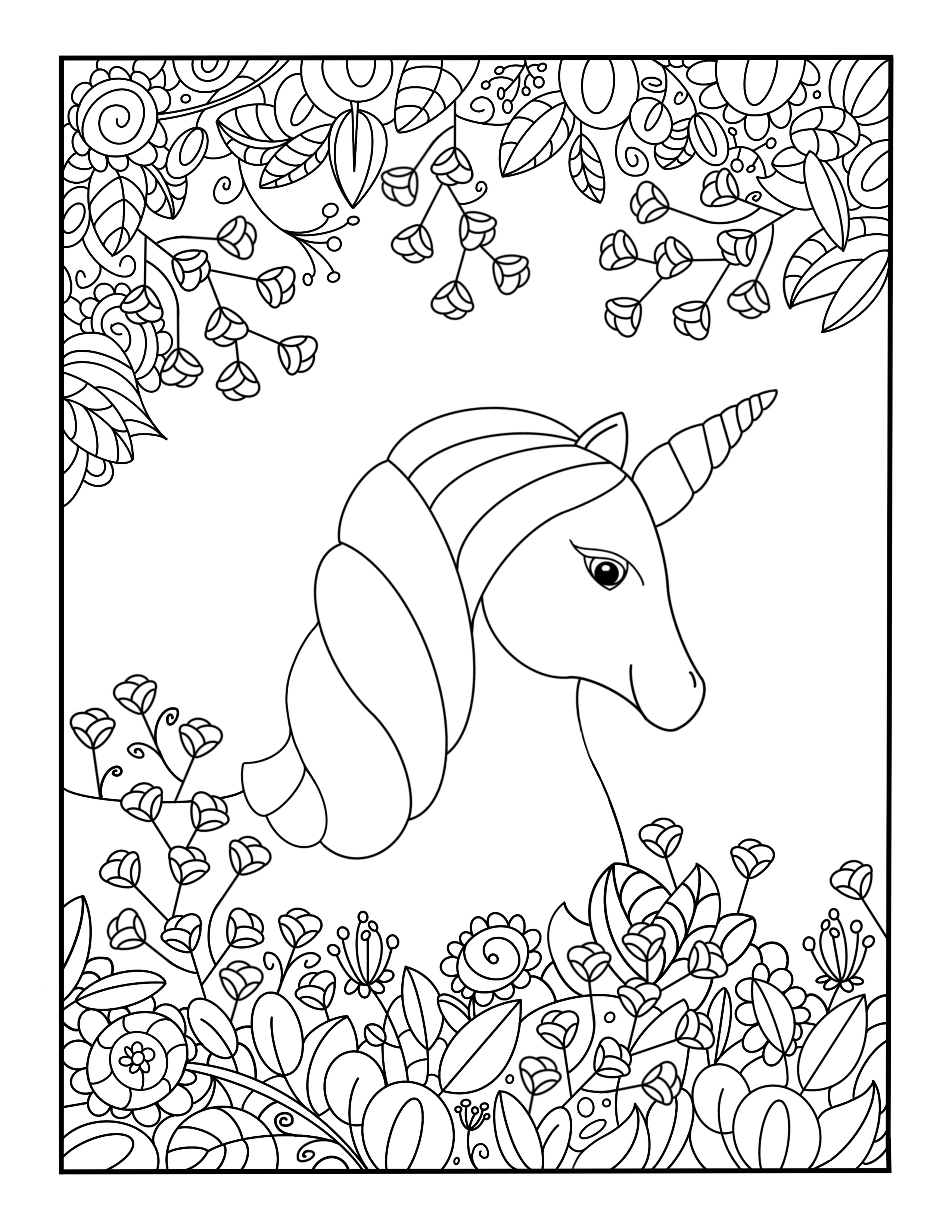 Free unicorn coloring pages