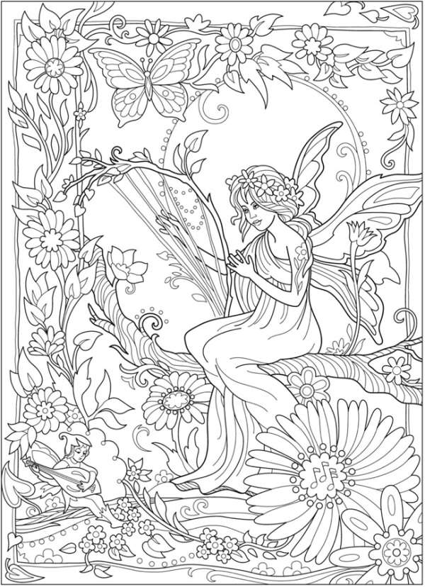 Free magical fairy coloring pages â