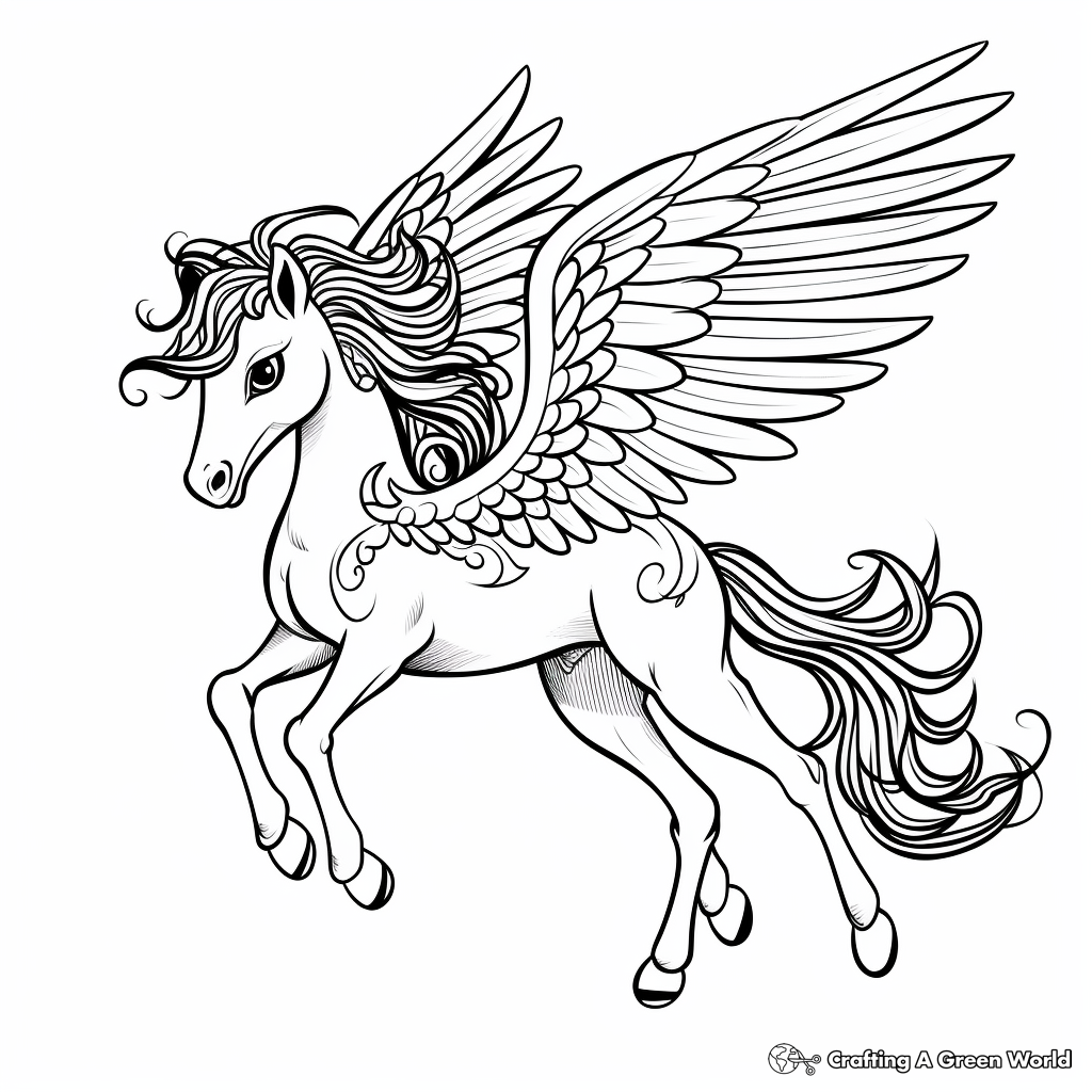 Unicorn pegasus coloring pages