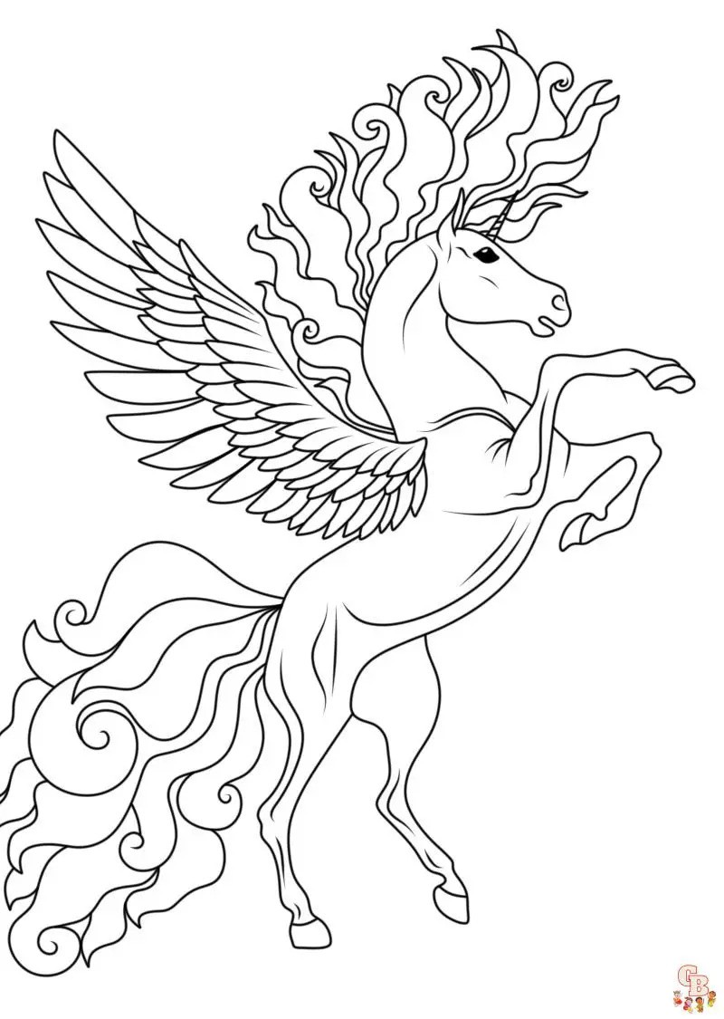 Unicorn coloring pages for kids