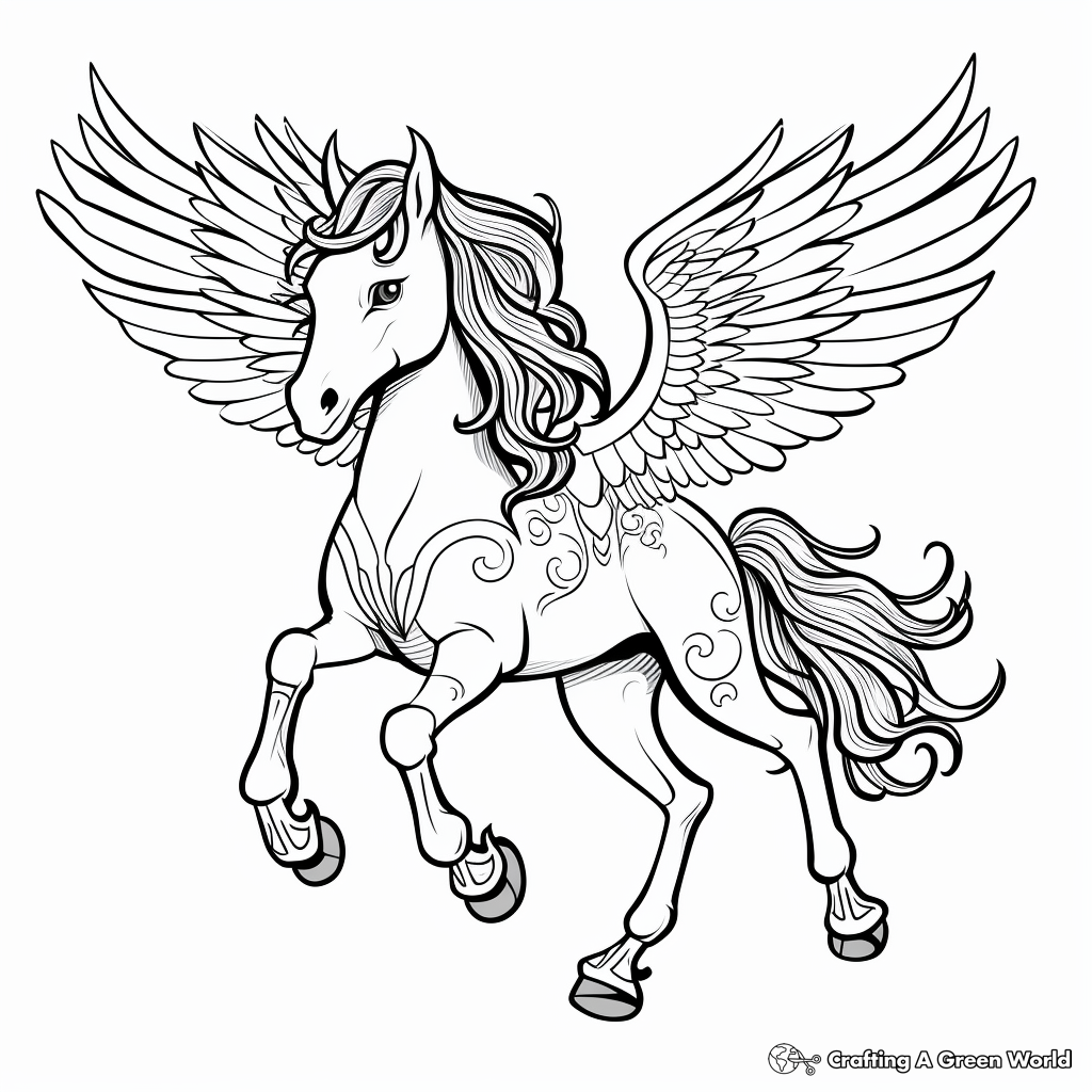 Unicorn pegasus coloring pages