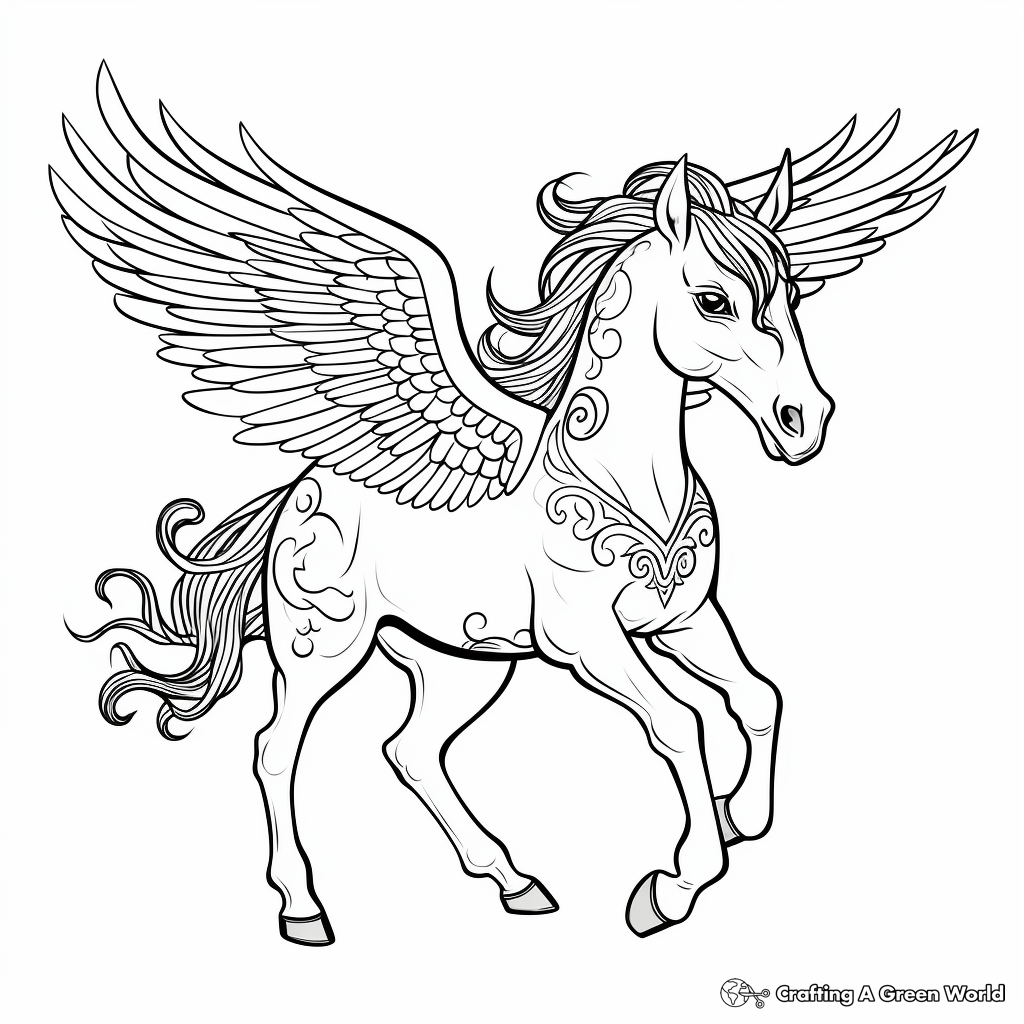 Unicorn pegasus coloring pages