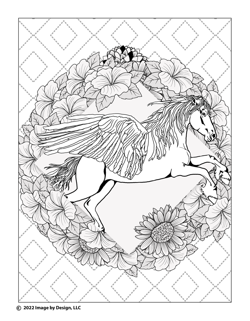 Pegasus coloring page â tracy mattox authorartist graphic designer