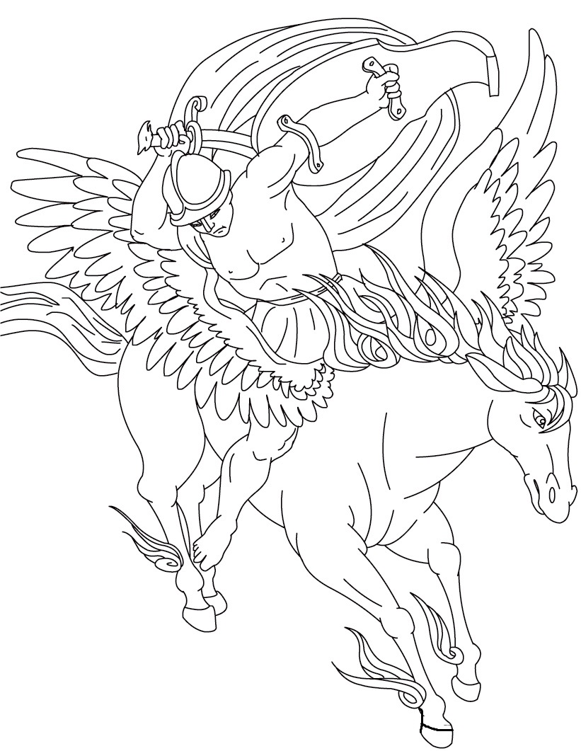 Free printable pegasus coloring pages for kids