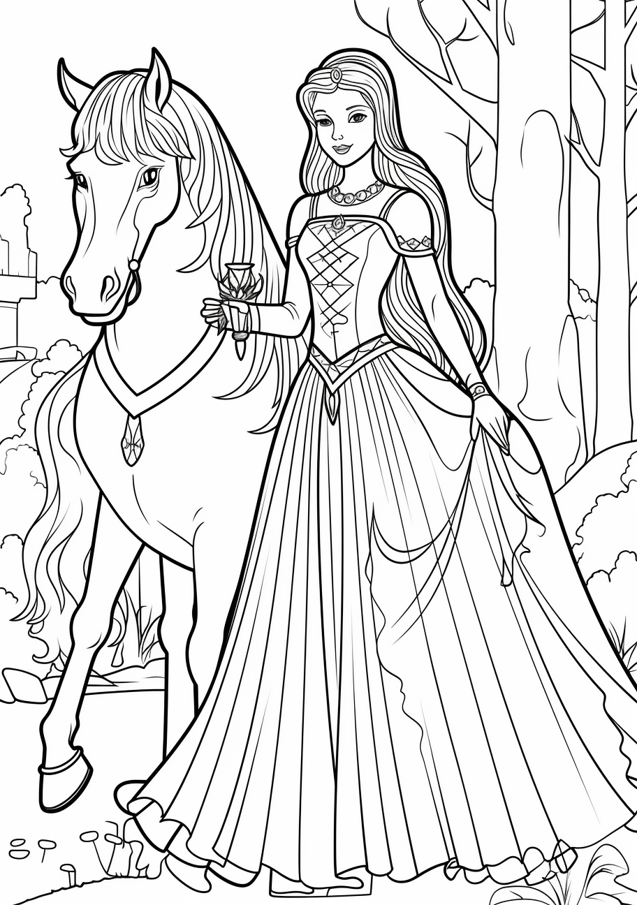 Guardian unicorn with princess