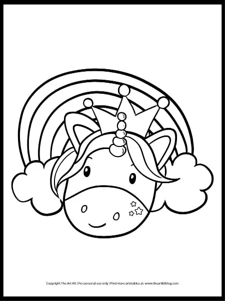 Princess unicorn coloring page free printable download â the art kit