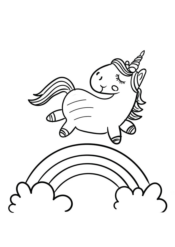 Coloring pages unicorn rainbow coloring page for kids