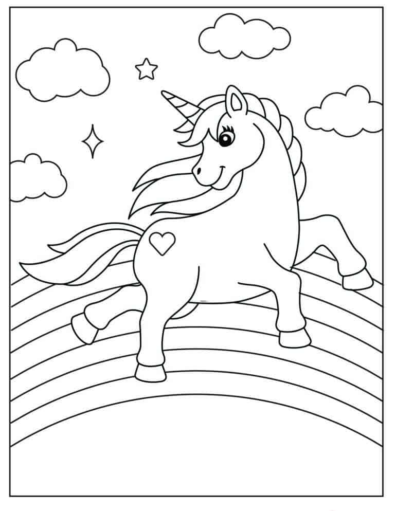 Grab your free unicorn and rainbow coloring pages pages