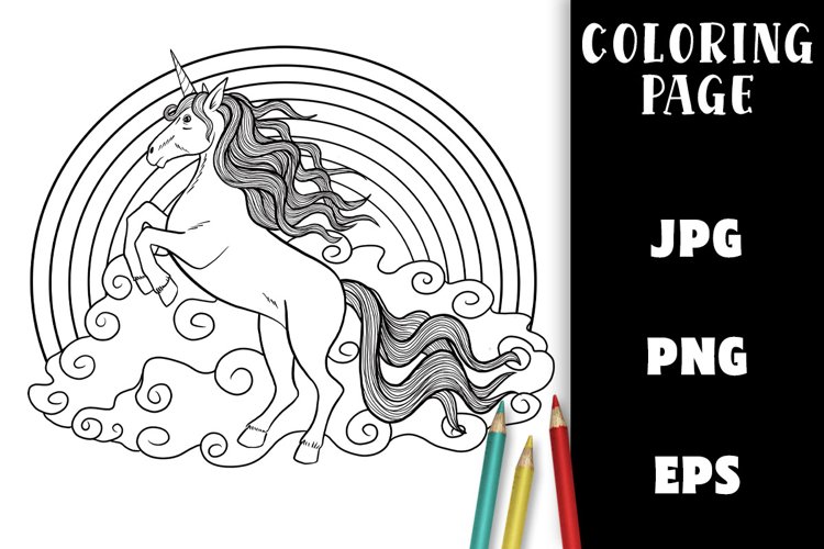 Unicorn coloring page