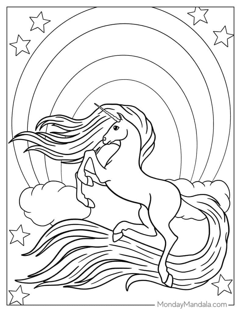 Unicorn coloring pages free pdf printables