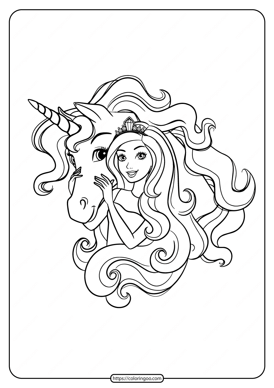 Printable barbie and unicorn coloring pages unicorn coloring pages barbie coloring pages monster coloring pages