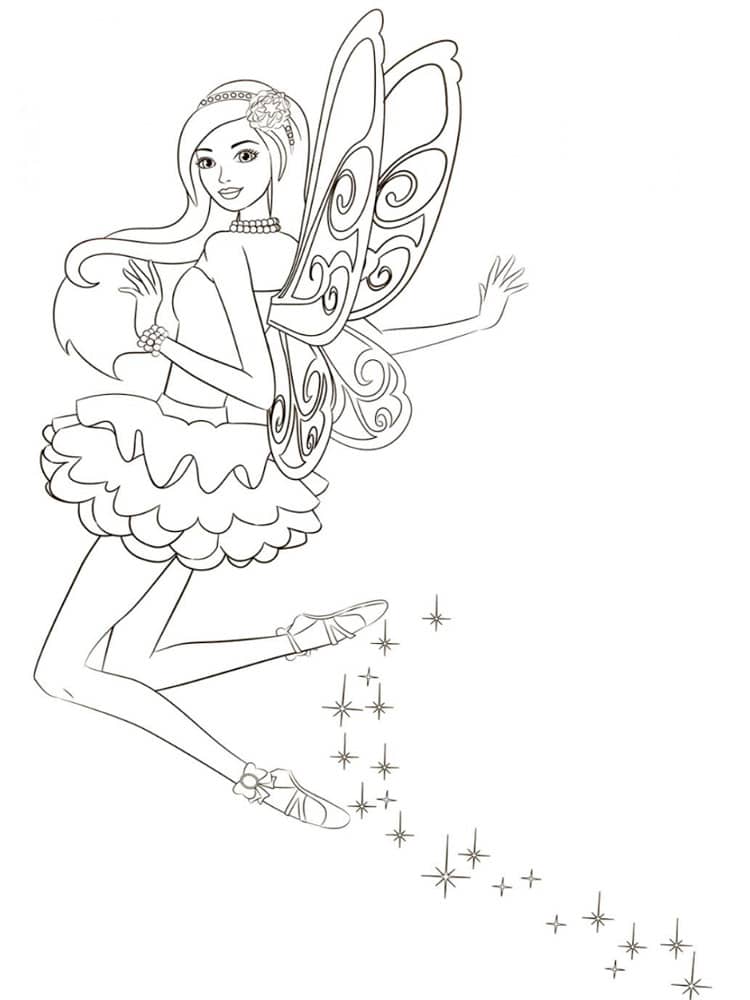 Barbie the fairy coloring page