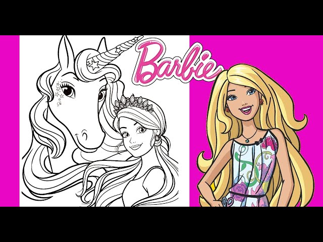 Kids dreamy unicorn coloring page barbie dreamtopia colorful coloring page cute unicorn coloring