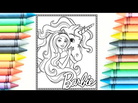 Barbie unicorn coloring page barbie coloring unicorn cuteunicorn barbie coloring