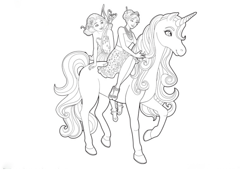 Barbie horse coloring pages