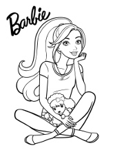 Unicorn barbie coloring page