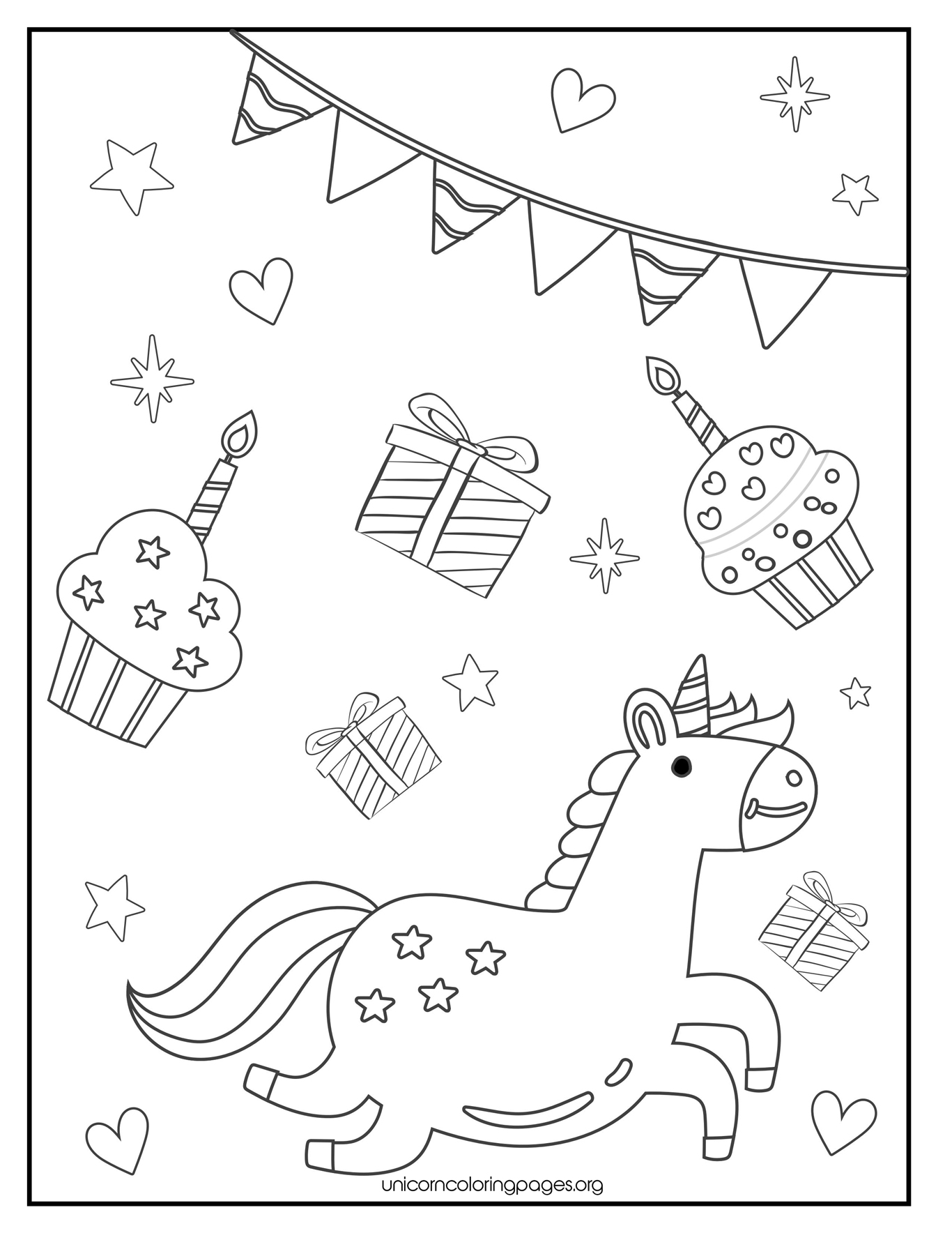 Free unicorn coloring pages pdf