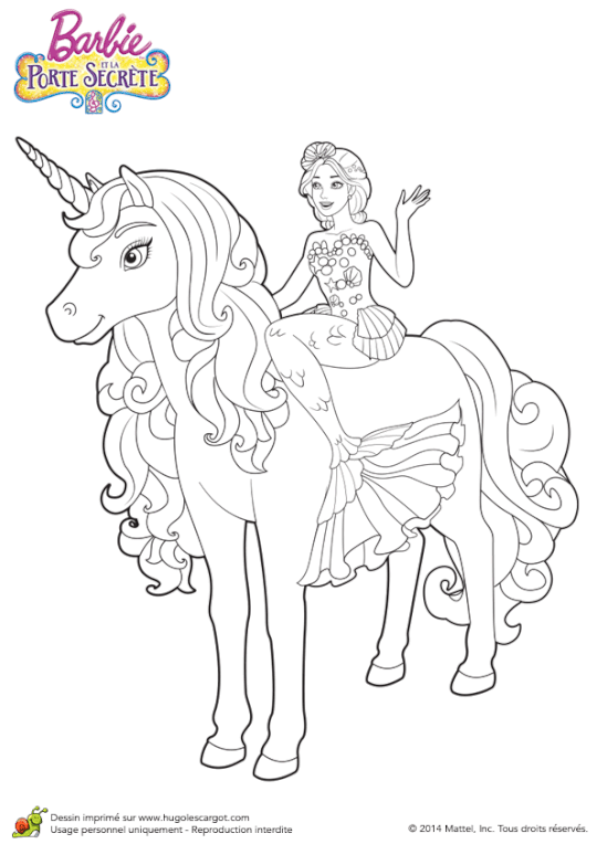 Coloriage barbie et la porte secrete coloriage barbie dessin barbie coloriage cheval