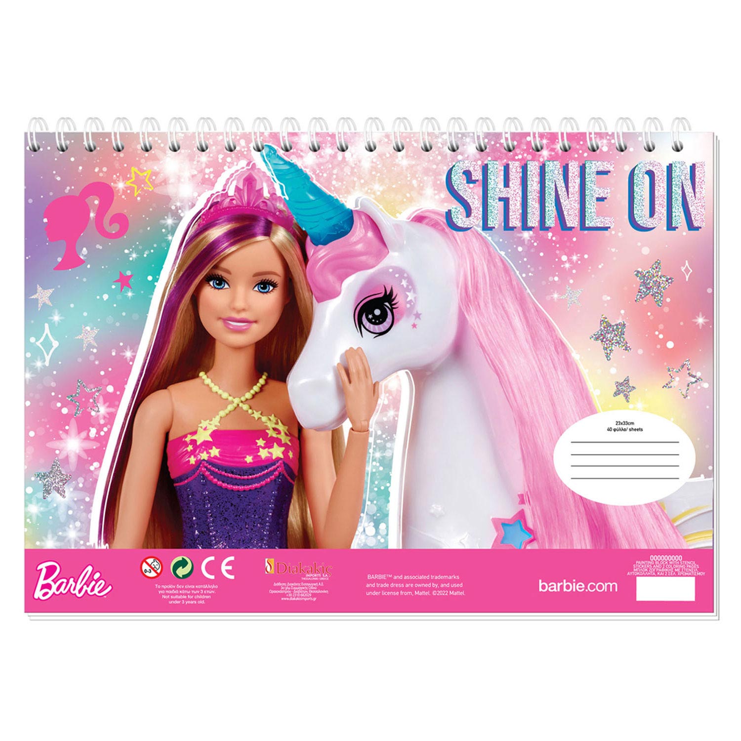 Coloring pages with stencil and sticker sheet barbie thimble toys