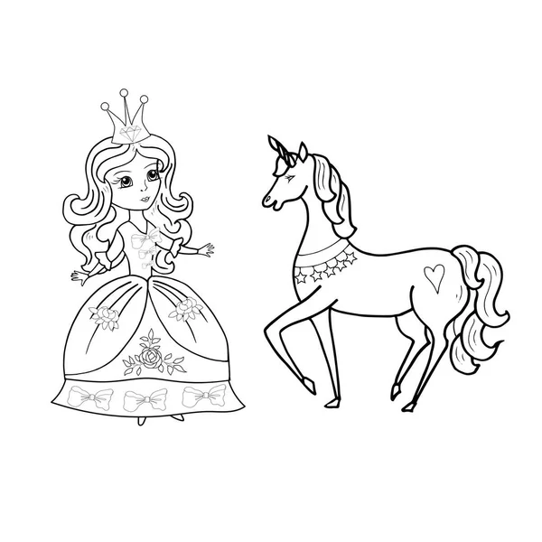 Unicorn coloring pages vector images