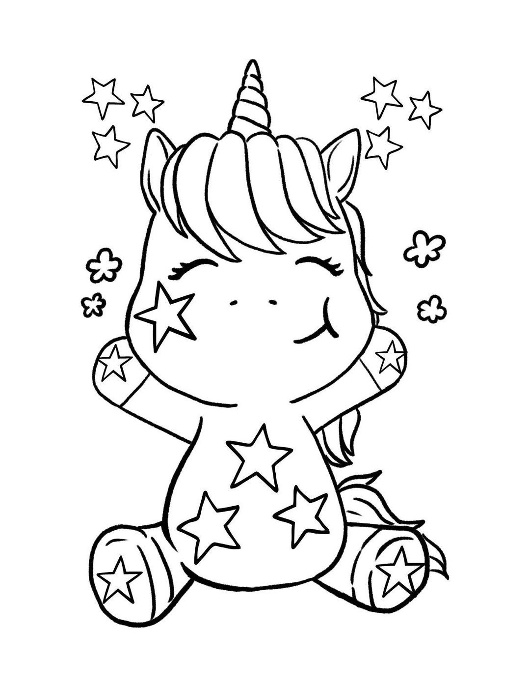 Unicorn coloring page