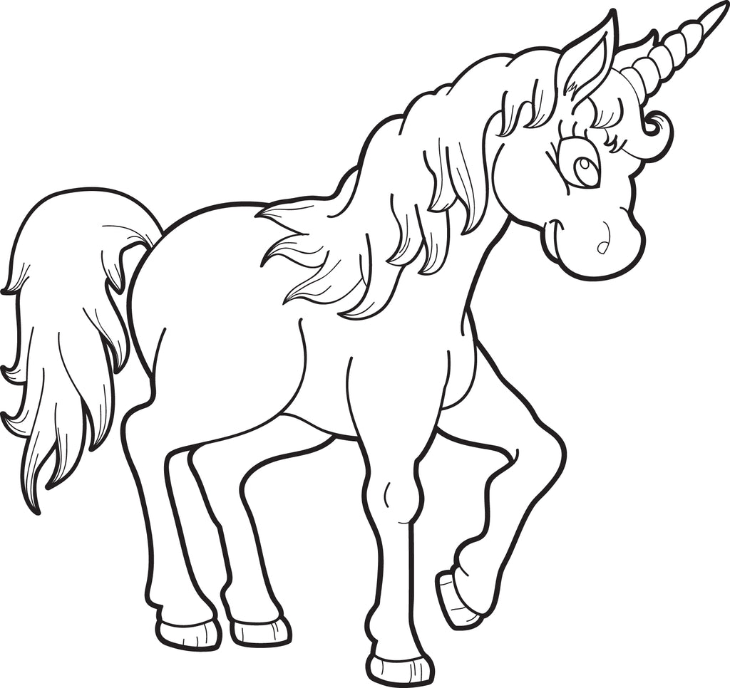 Printable unicorn coloring page for kids â