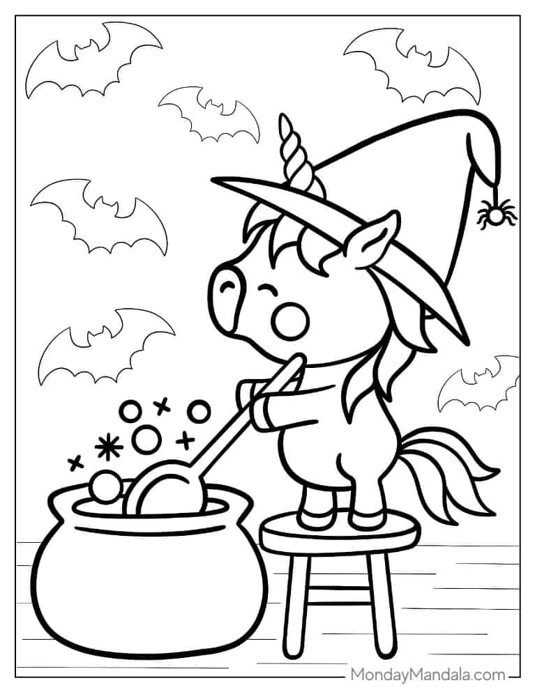 Halloween coloring pages free pdf printables