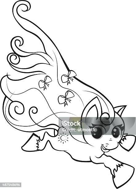 Unicorn coloring page for kids stock illustration