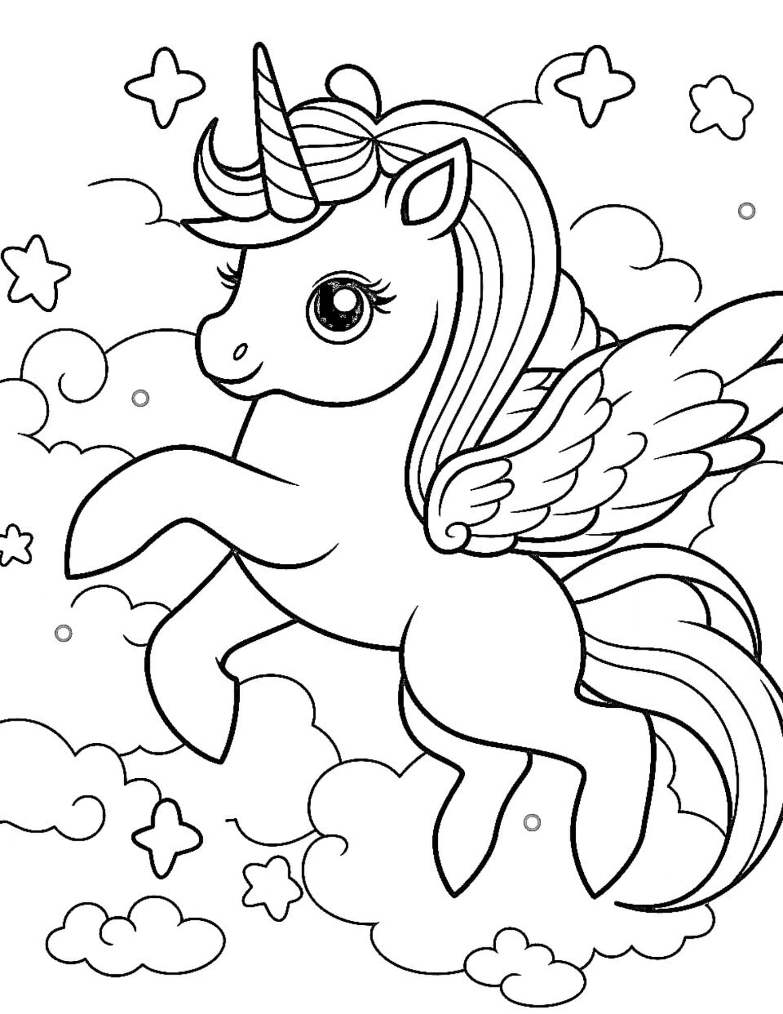 Magical unicorn coloring pages for kids and adults