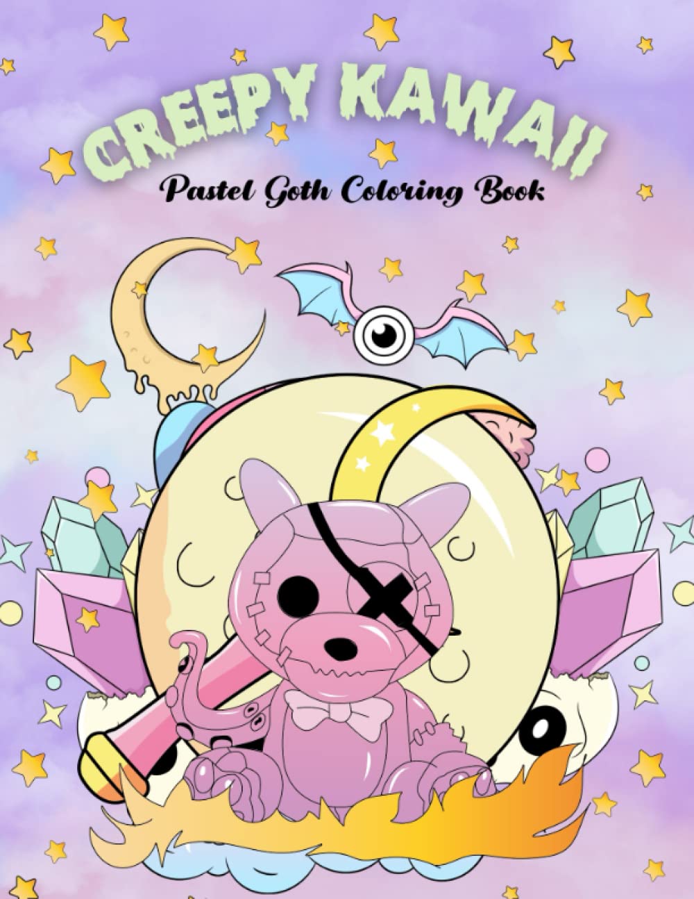 Buy creepy kawaii pastel goth colorg book cute and creepy spooky horror colorg pages featurg ghothic cats bats goats unicorn and much more for kids teens and adults kawaii colorg book