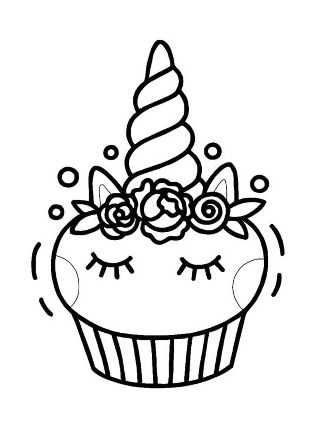 Unicorn cake coloring pages