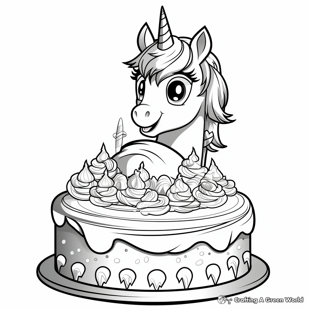 Unicorn birthday coloring pages