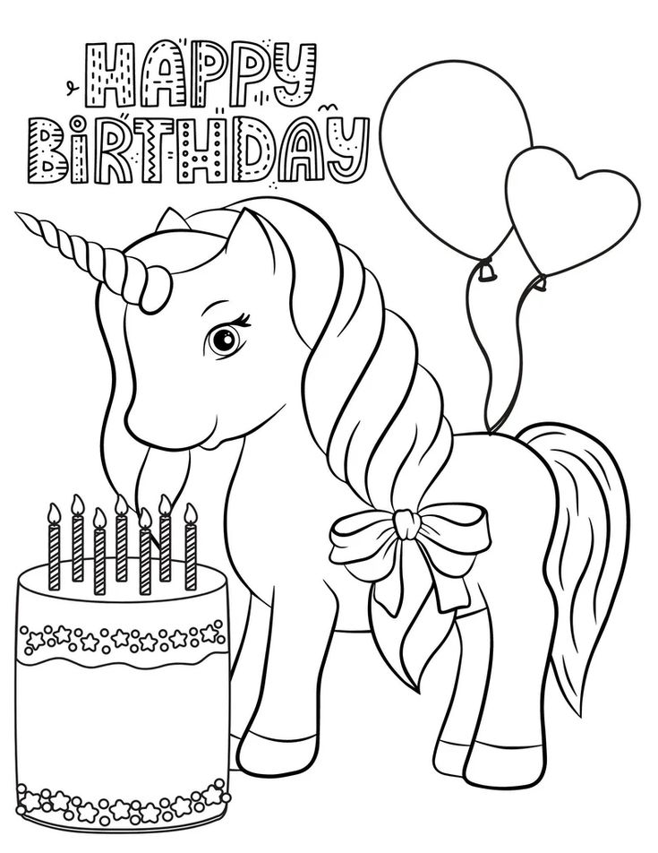 Unicorn birthday coloring pages unicorn birthday printables unicorn birthday coloring sheets girls birthday coloring pages bday