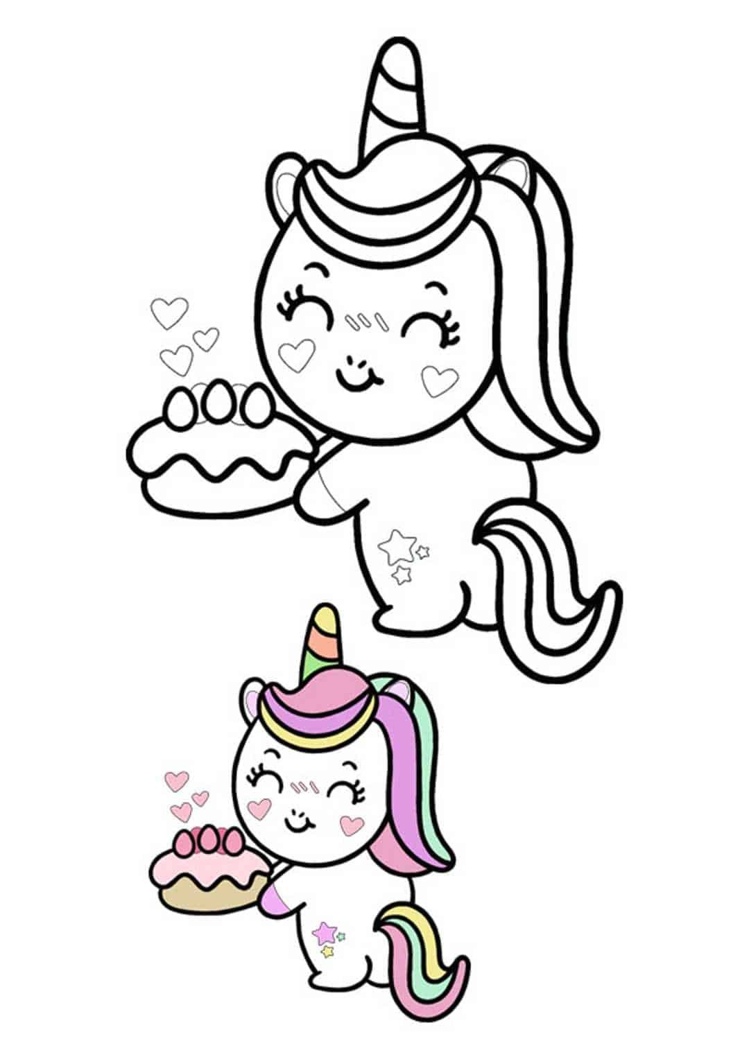 Unicorn birthday coloring pages