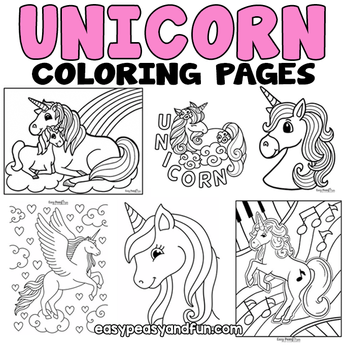 Unicorn coloring pages